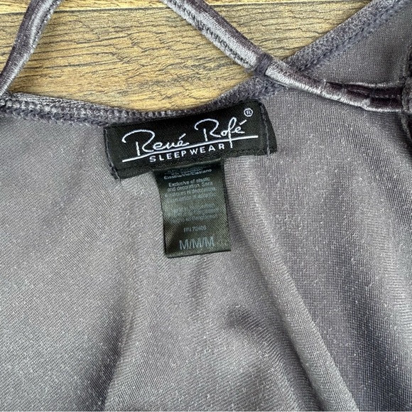 Rene Rofe Charcoal Velvet Sleepwear Dress Chemises Size Medium - Picture 3 of 7